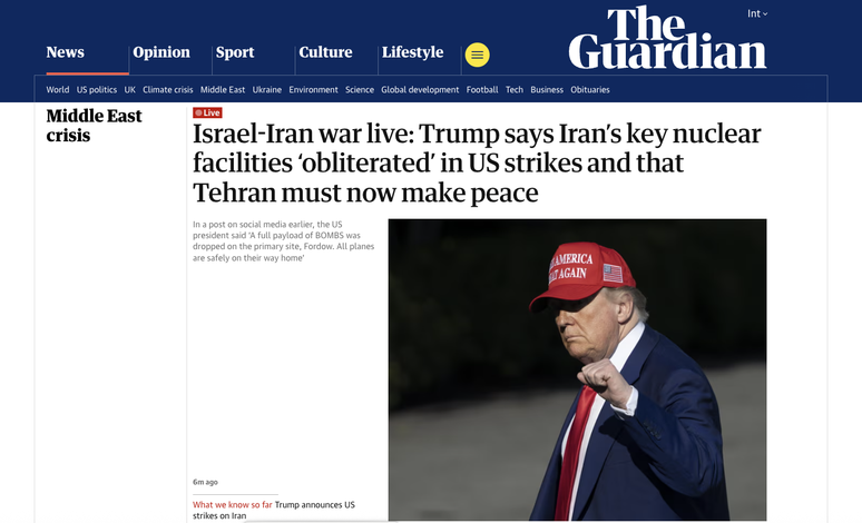 Capa do The Guardian