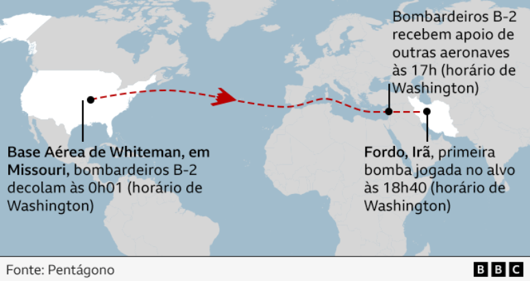 Mapa da opera&ccedil;&atilde;o americana no Ir&atilde;
