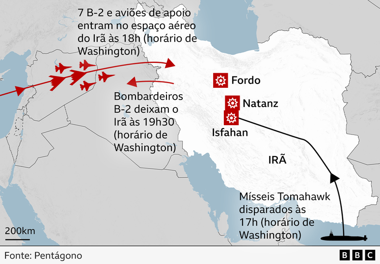 Mapa de ataque ao Ir&atilde;