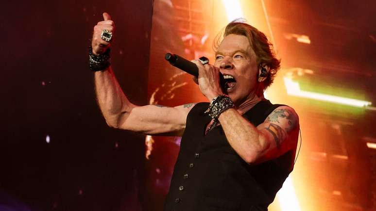 Axl Rose, do Guns N&rsquo; Roses, em 2023 -