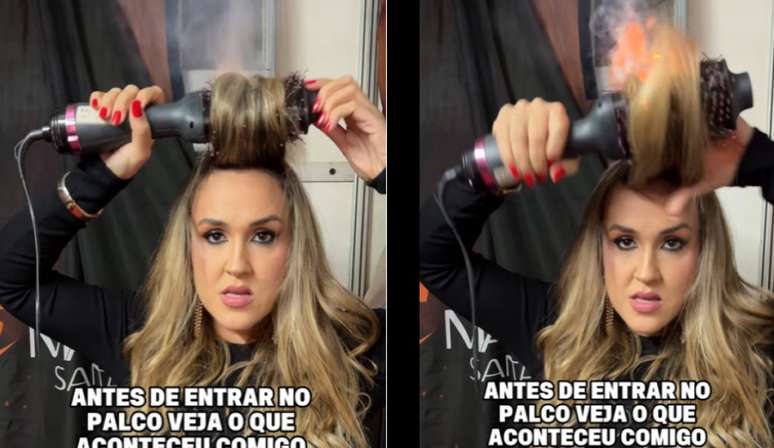Hair singers take fire with dry brush; I wait
