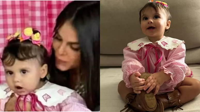Filha de Neymar com Amanda Kimberlly faz 1 ano e ganha festão junino com vestido de luxo