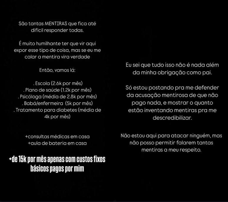 Murilo Huff rebate Dona Ruth e detalha gastos fixos com Leo, seu filho com Marília Mendonça