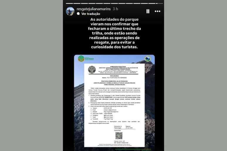 Família de Juliana afirma que trilha foi fechada pelas autoridades