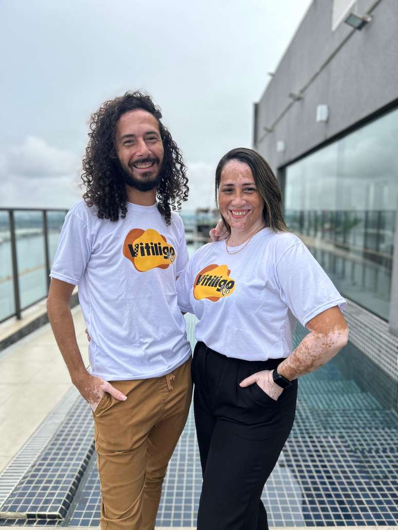 Giovanni e Michelle Rosa, organizadores do Vitiligo Rio