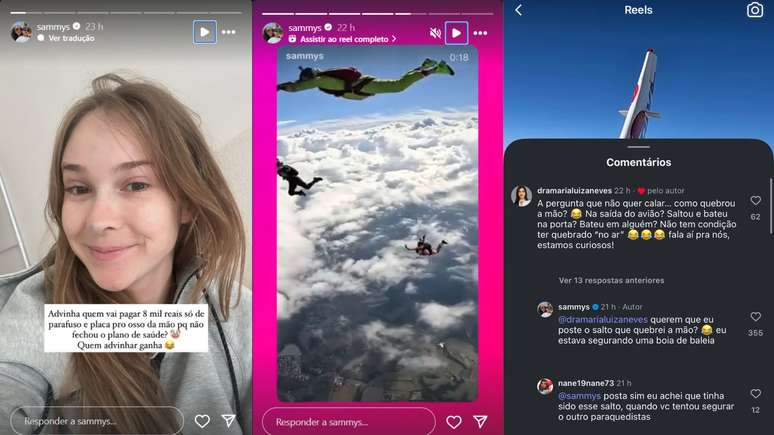 Stories de Sammy Sampaio