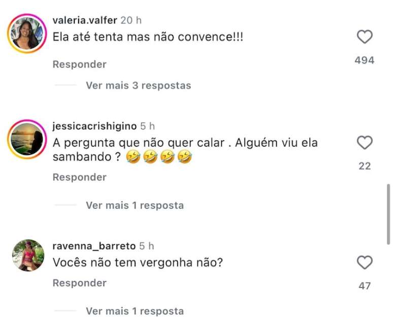Internautas criticam Grande Rio ap&oacute;s influenciadora se tornar rainha de bateria da escola de samba.