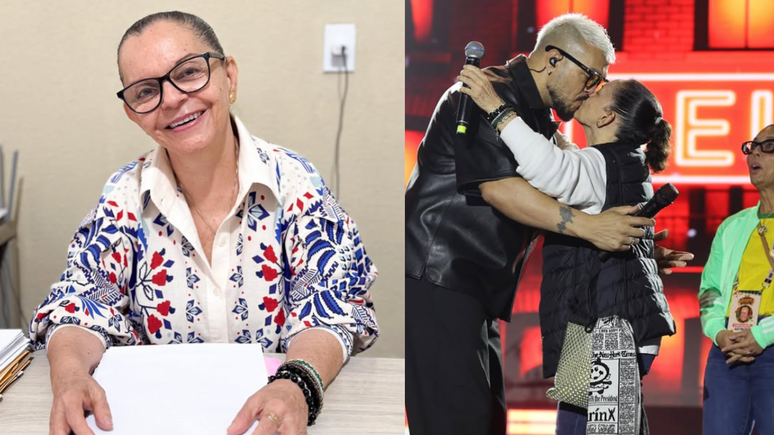 Prefeita Tânia Yoshida beijou o cantor Belo na boca durante festa de São João