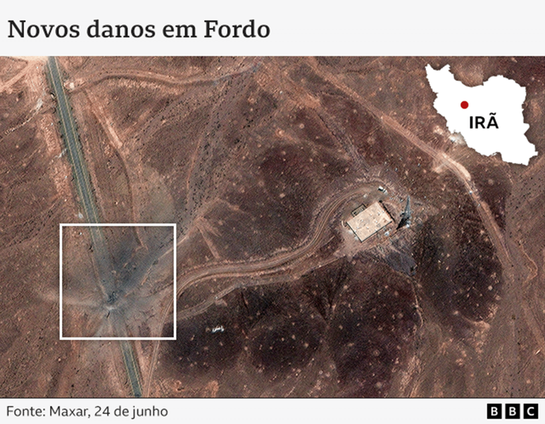 Imagem de sat&eacute;lite da empresa Maxar exibe danos &agrave; instala&ccedil;&atilde;o nuclear de Fordo