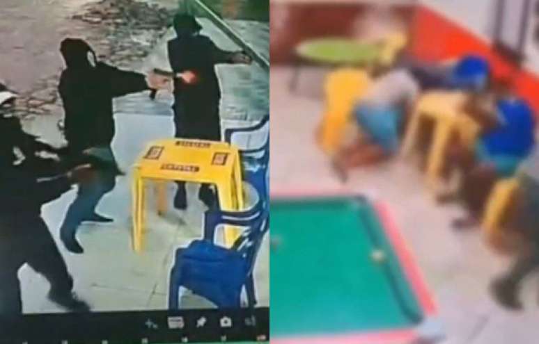 Imagens de câmeras de segurança estão sendo  analisadas para esclarecer a identidade dos autores do crime 