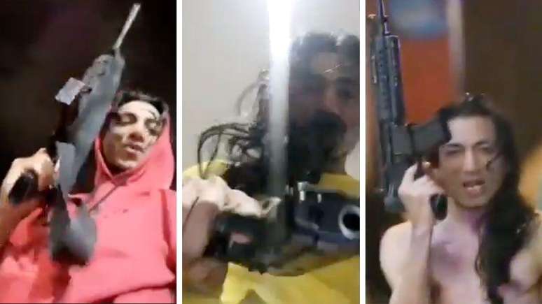 N&atilde;o est&aacute; claro se as armas que Jacky Jhaj segura nos videoclipes s&atilde;o reais ou falsas
