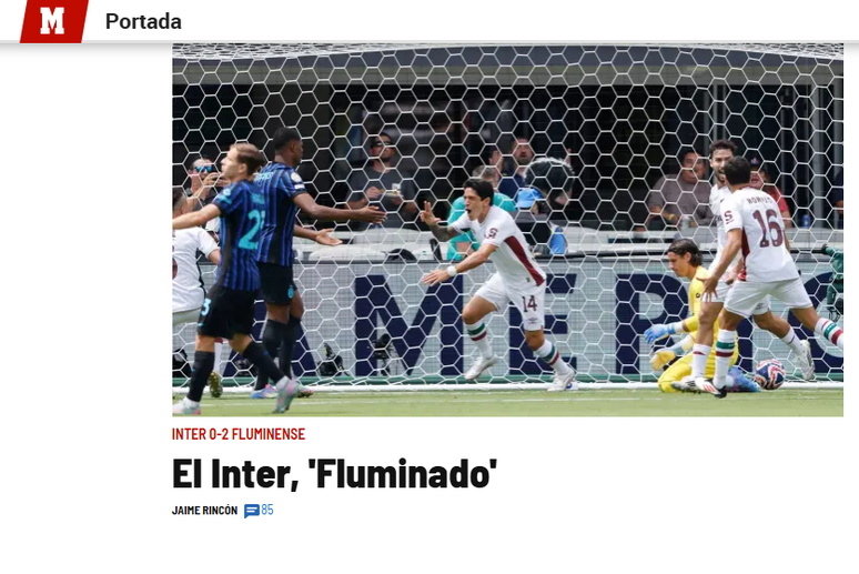 Marca repercute vitória do Fluminense sobre a Inter de Milão