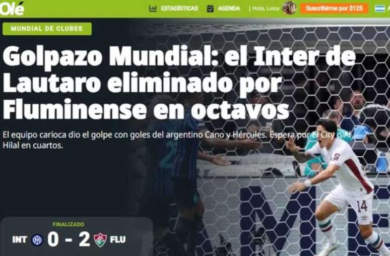 Jornal “Marca” classificou a vitória tricolor sobre a Inter de Milão como uma “surpresa” –