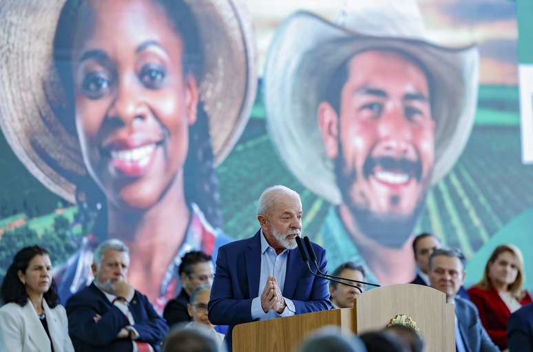 Presidente da República, Luiz Inácio Lula da Silva, durante a Cerimônia de Lançamento do Plano Safra 2025/2026, no Palácio do Planalto. Brasília