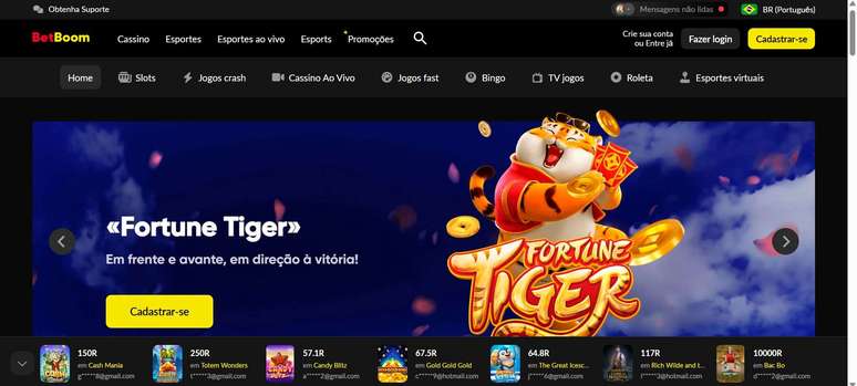 Além dos jogos de cartas e mesa, também tem crash games