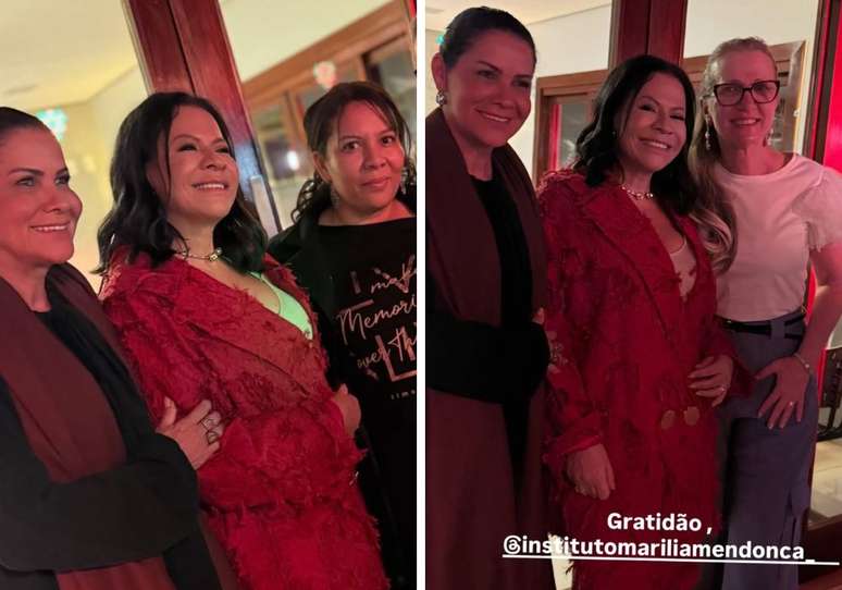 Dona Ruth ao meio e convidadas do evento
