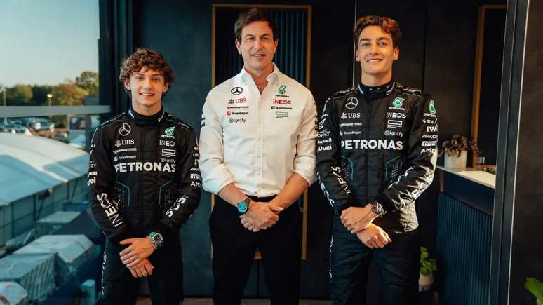Kimi Antonelli, Toto Wolff e George Russell
