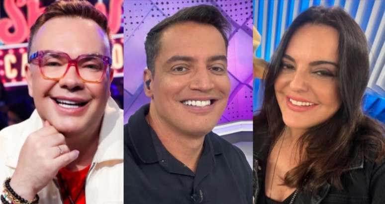 Felipeh Campos, Leo Dias e Fab&iacute;ola Reipert fazem da fofoca um impulsionador de audi&ecirc;ncia na TV