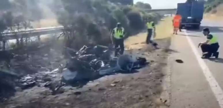 Carro de Diogo Jota ficou completamente destruído – Reprodução de Vídeo