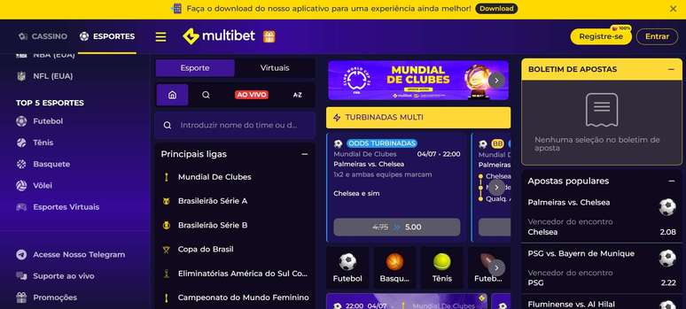 Site da MultiBet tem muitas opções para apostas esportivas