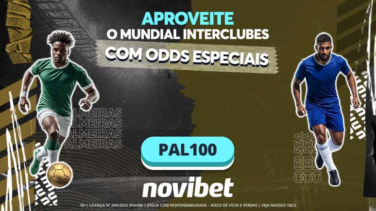 Na oferta, tem odds 100.0 para o Palmeiras vencer o Chelsea