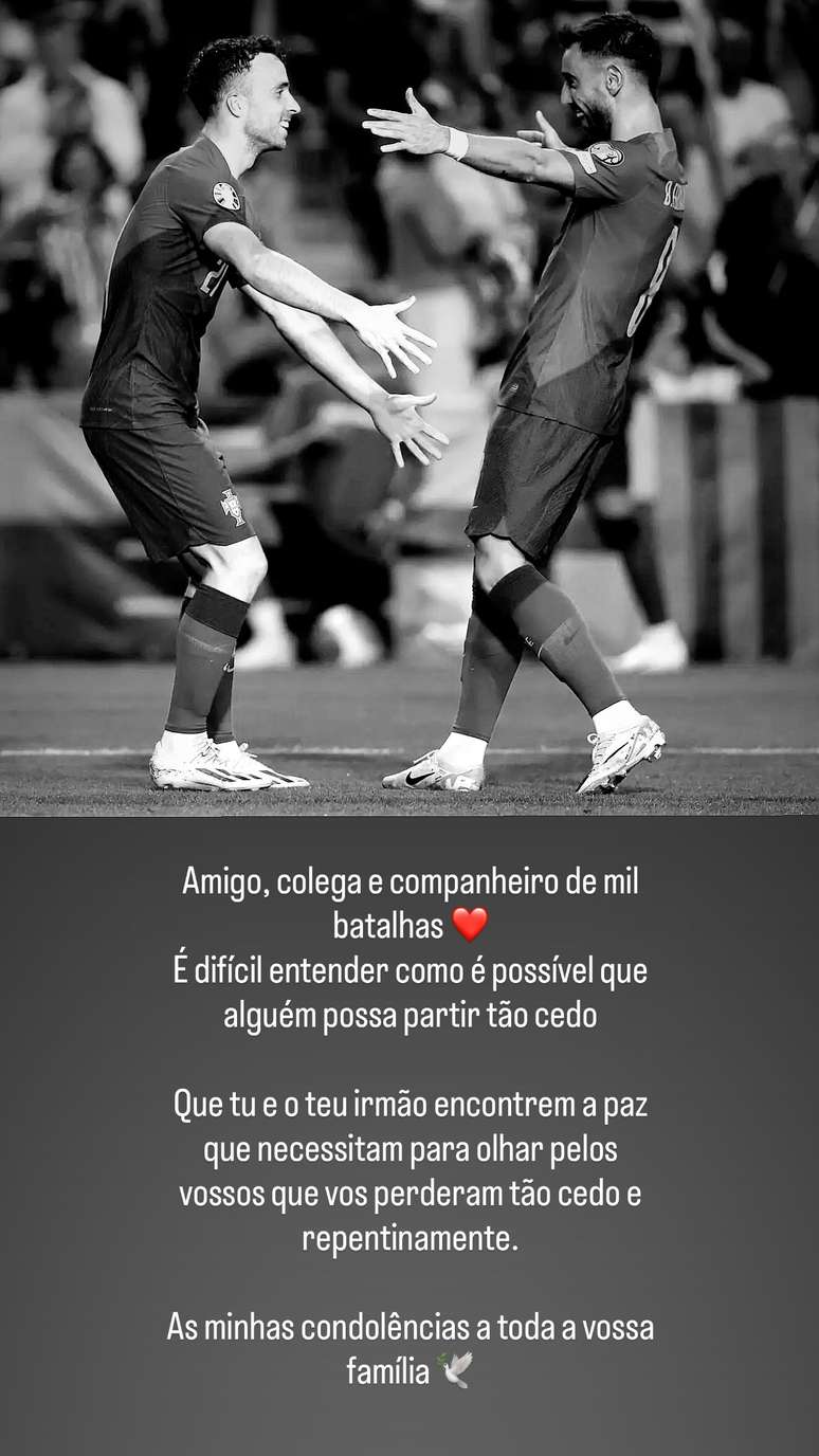 Bruno Fernandes prestou homenagem a Diogo Jota 