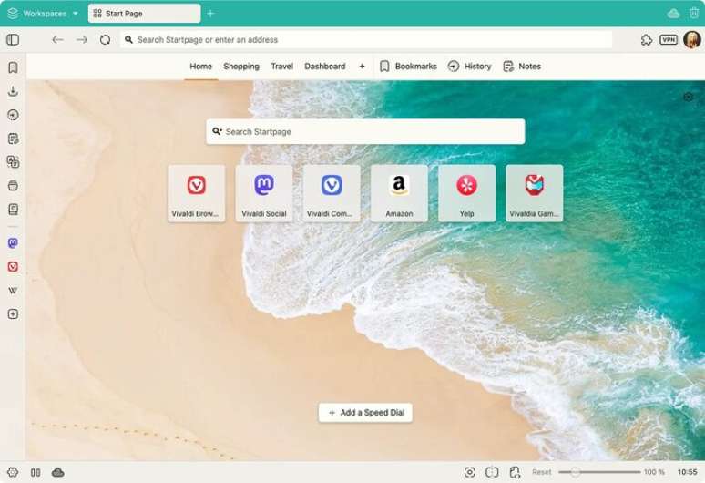 Criado por ex-funcionários da Opera, o Vivaldi permite personalizar quase tudo.