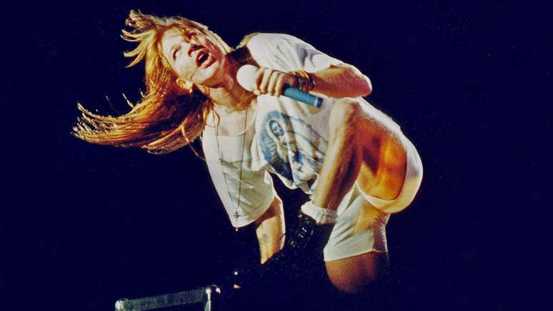 Axl Rose, vocalista do Guns N' Roses, em 1991 -