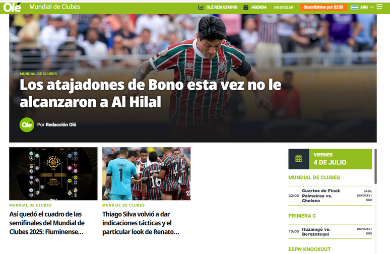 Ol&eacute; destaca classifica&ccedil;&atilde;o do Fluminense no Mundial