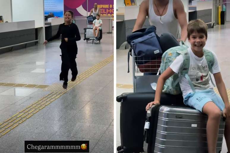 Vídeo mostra chegada de Liz e Bem no aeroporto
