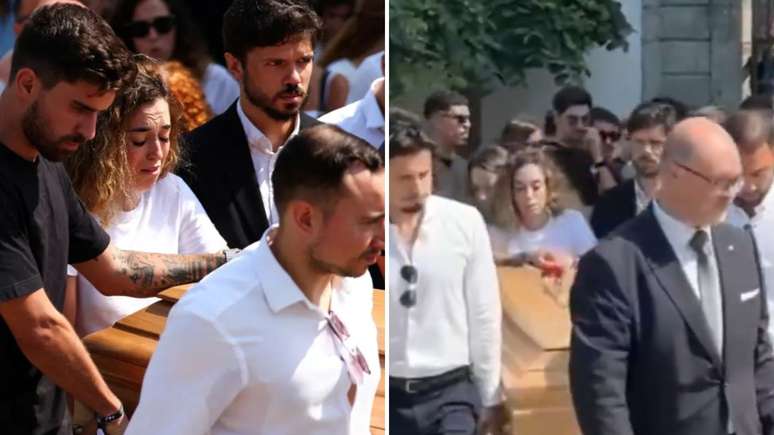 Esposa de Diogo Jota leva caixão no velório em Gondomar, Portugal, e fica completamente devastada; casal tinha subido no altar há 11 dias