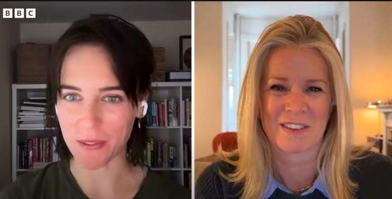 Kyla Scanlon (esquerda) e a jornalista da BBC Katty Kay, durante a entrevista