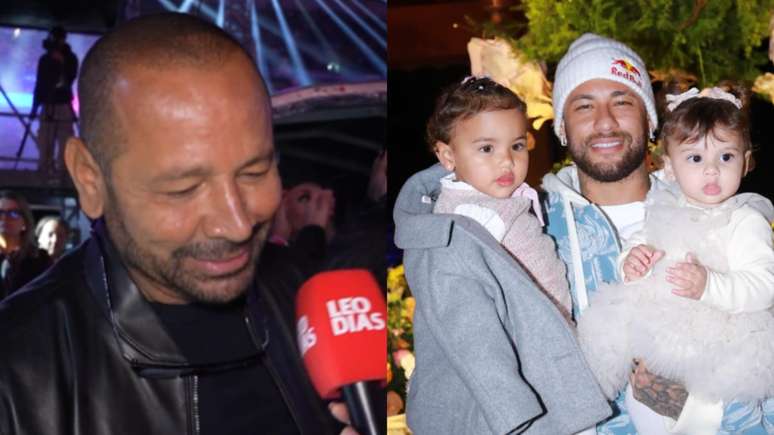 Neymar Pai e Neymar com as filhas Mavie e Helena