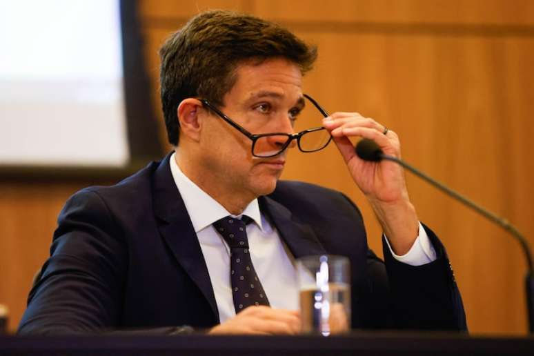 O ex-presidente do Banco Central do Brasil (BC) Roberto Campos Neto durante coletiva de imprensa de relatório de inflação quando, então, ocupava o cargo máximo na autoridade monetária brasileira.