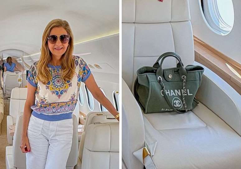 Leila Pereira e sua bolsa de luxo