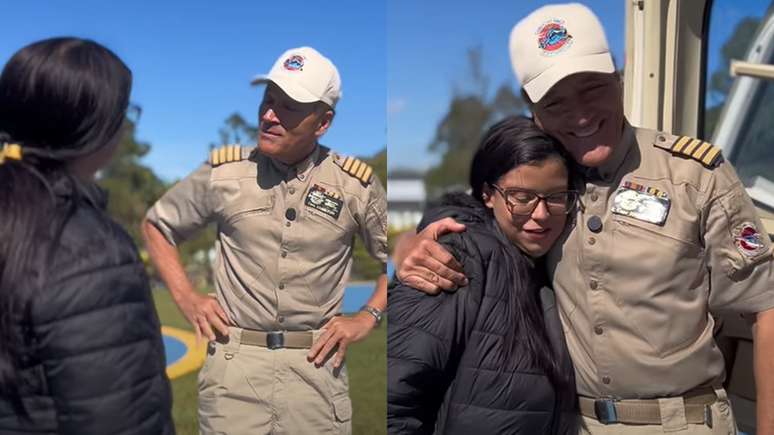 Comandante Hamilton realizou o sonho de uma f&atilde; no Primeiro Impacto