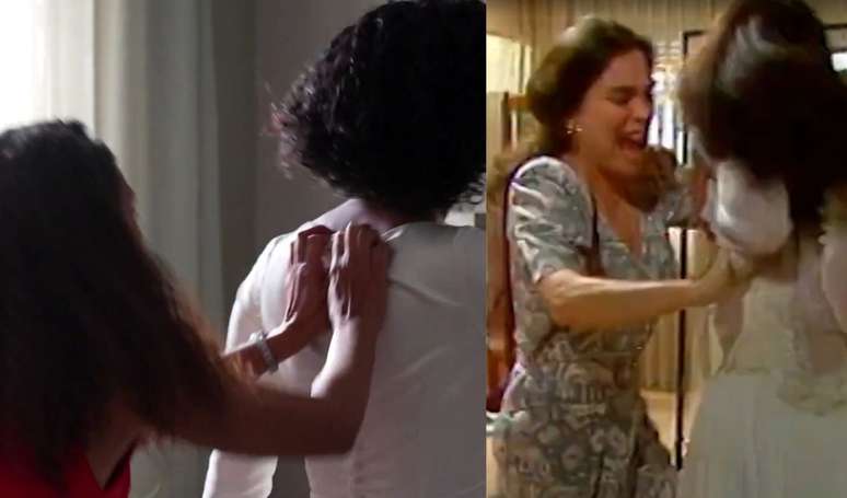 Um dos momentos mais dram&aacute;ticos de 'Vale Tudo'! Raquel rasga vestido de noiva de Maria de F&aacute;tima: veja como foi a cena na novela de 1988.