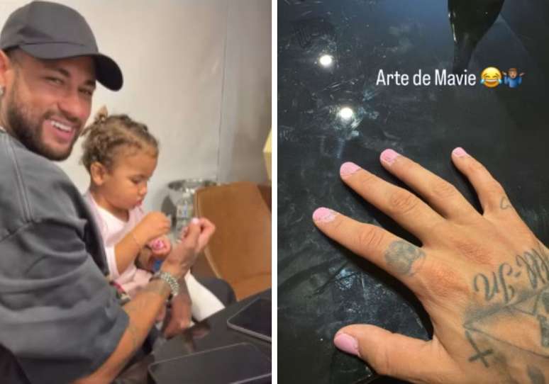 Neymar enjoys time with Mavie