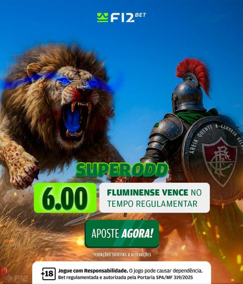 F12 bet está com odds de 6.0 para o triunfo do Fluminense contra o Chelsea