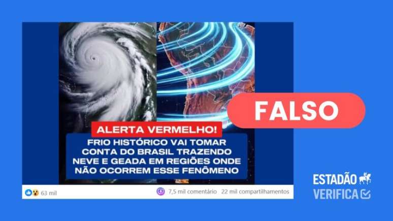 Não há previsão que frio histórico vai tomar conta do Brasil nos próximos dias