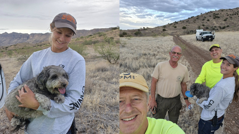 The dog is saved in a desert in Arizona after refusing to leave the owner dead