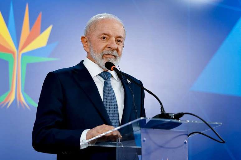 Presidente da República, Luiz Inácio Lula da Silva, durante declaração à imprensa, na Sala de Coletiva. Rio de Janeiro - RJ.