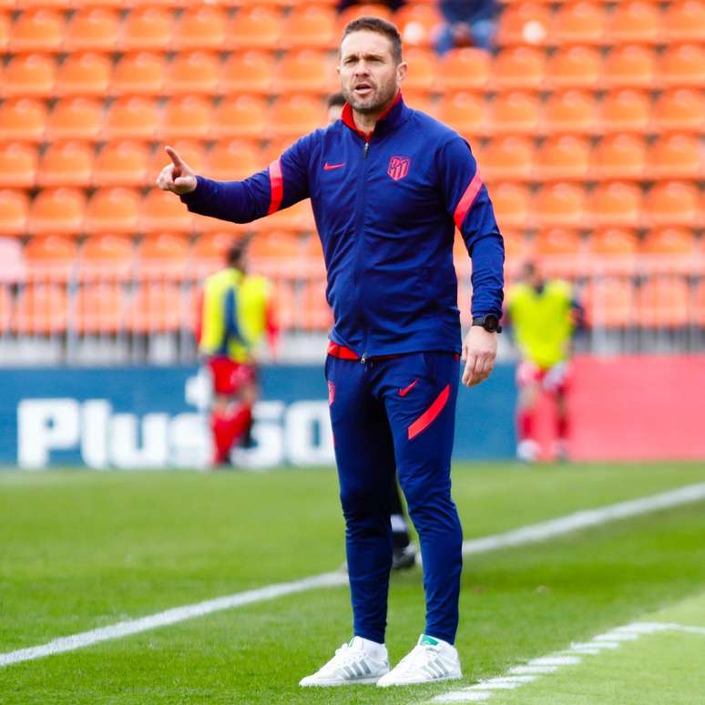 Luís Tevenet durante partida do time B do Atlético de Madrid 