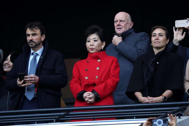 Michele Kang (centro) durante uma partida do Lyon (
