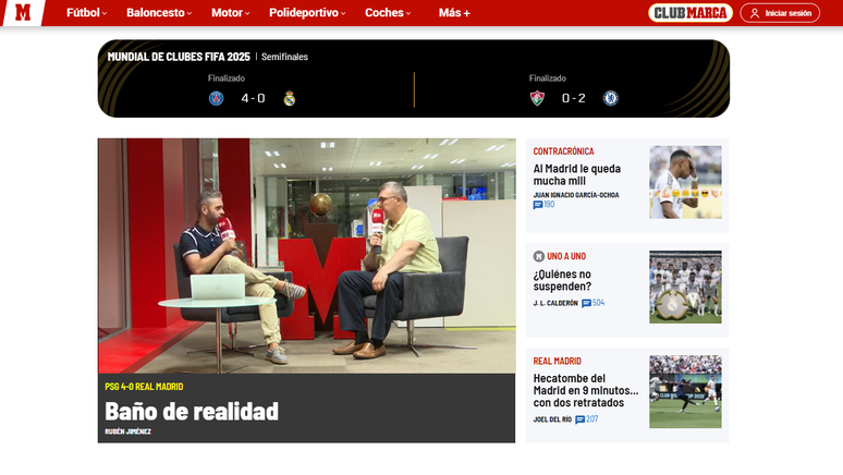Marca repercute vitória do PSG sobre o Real