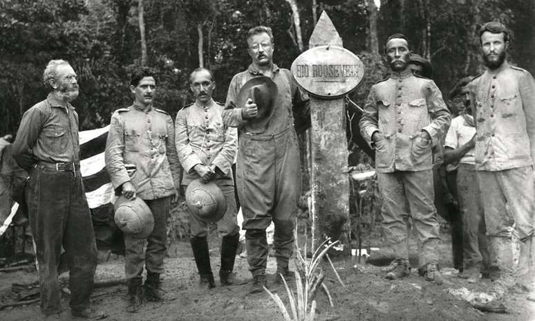 O ex presidente dos EUA, Theodore Roosevelt, e o brasileiro Cândido Rondon 
