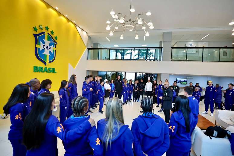 Jogadores da Seleção Brasileira, ainda na Granja Comary