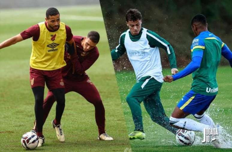 Fotos: José Tramontin/athletico.com.br; Divulgação/Goiás - Legenda: Athletico e Goiás se enfrentam pela 16ª rodada da Série B