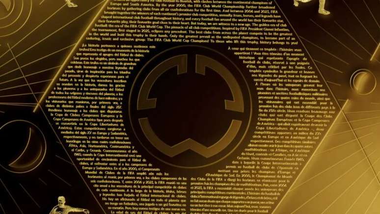 Detalhes do troféu do Mundial de Clubes da Fifa.