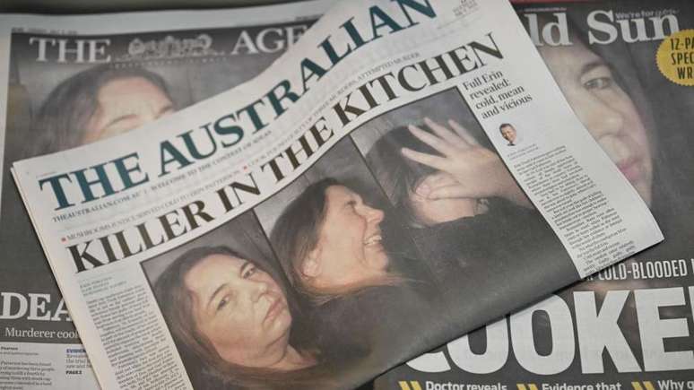 'Assassina na cozinha', diz manchete do jornal The Australian ap&oacute;s veredito do caso